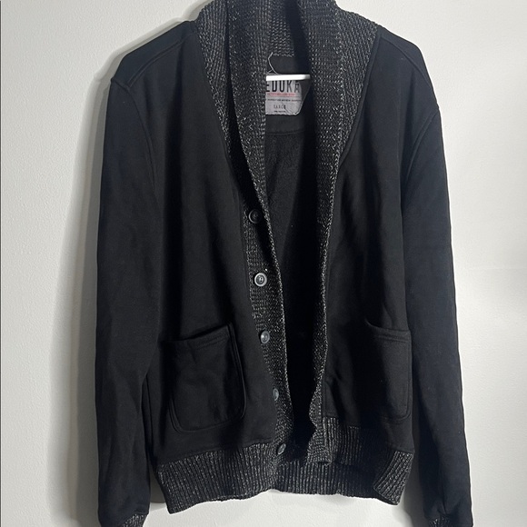 Seduka Other - Men's Black Cardigan with Gray Trim
